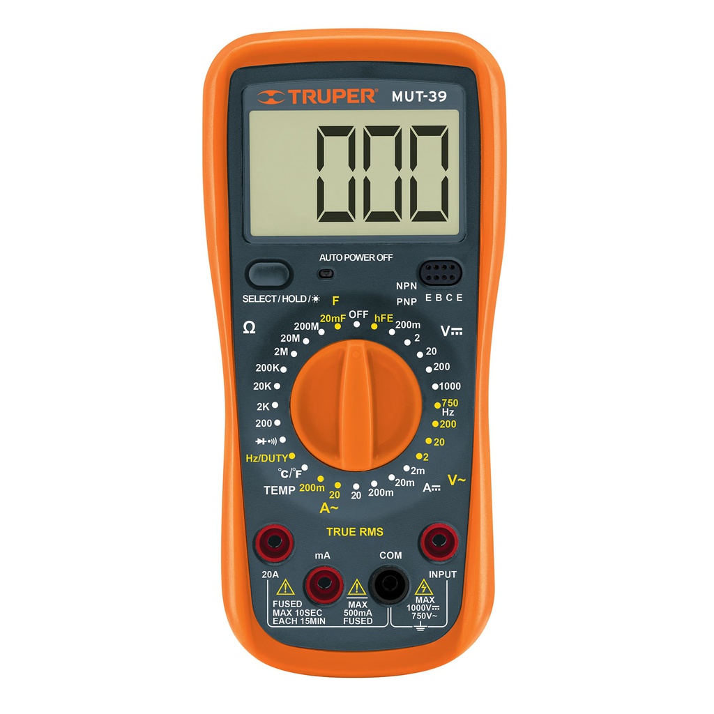 Multimetro digital profesional con RMS verdadero, Truper