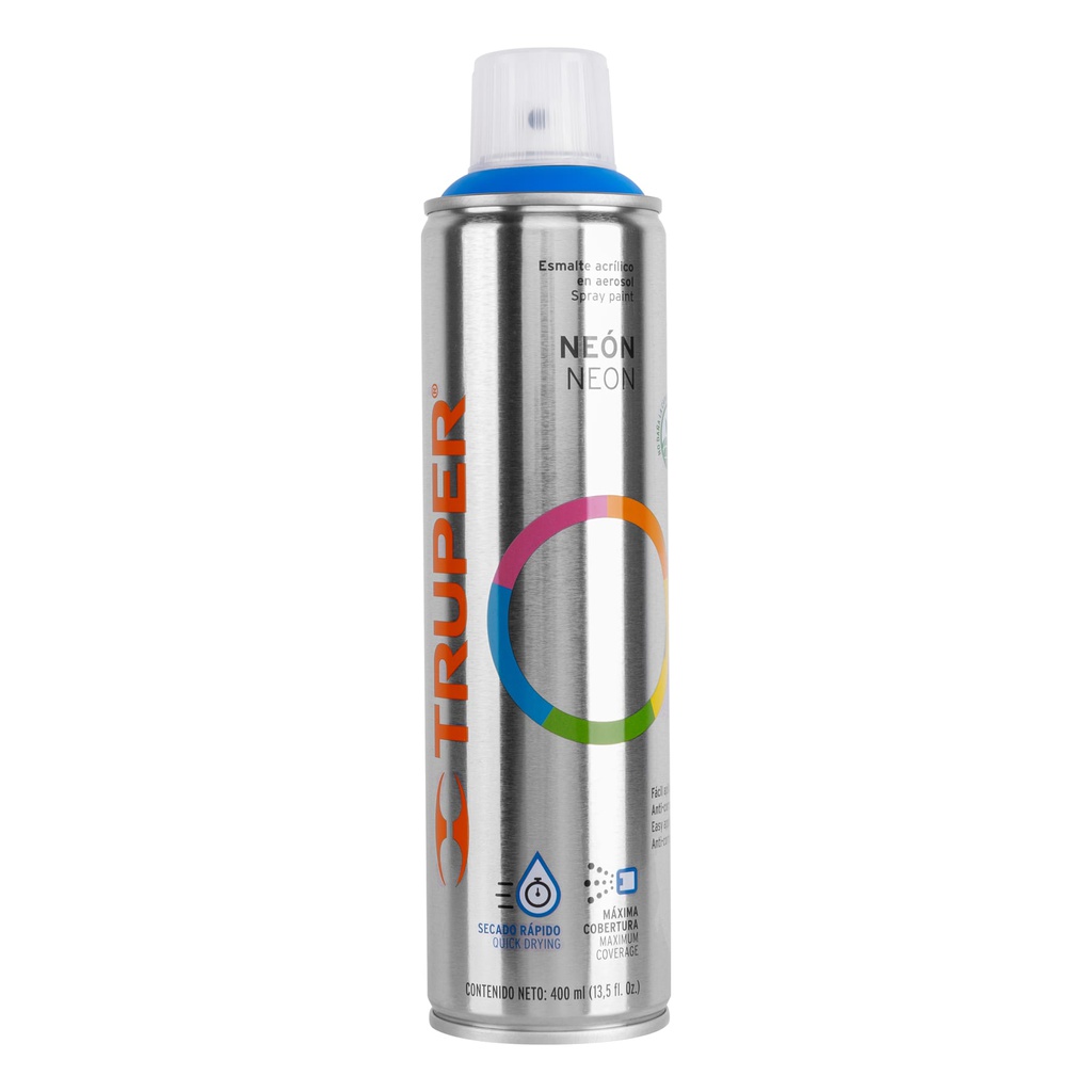 Pintura en aerosol, azul neon, bote esbelto, 400 ml