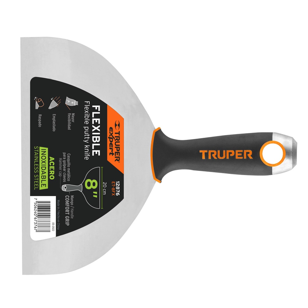 Espatula flexible 8' acero inox. mango Comfort Grip, Expert