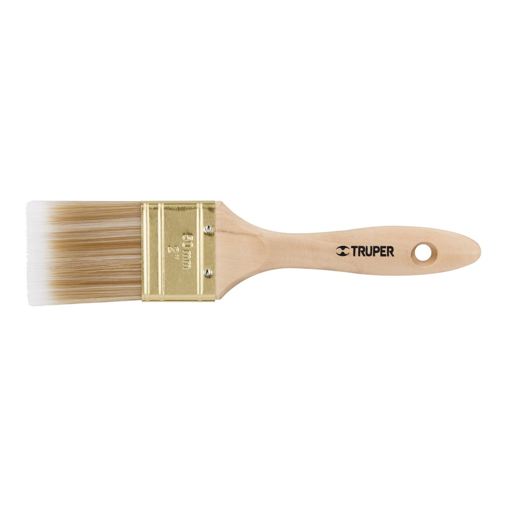 Brocha cerdas sinteticas 2' corte recto, mango de madera
