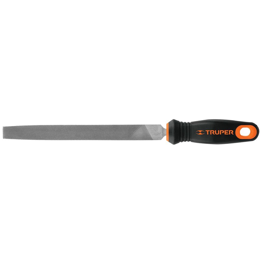 Lima plana bastarda 8' con mango doble inyeccion, Truper