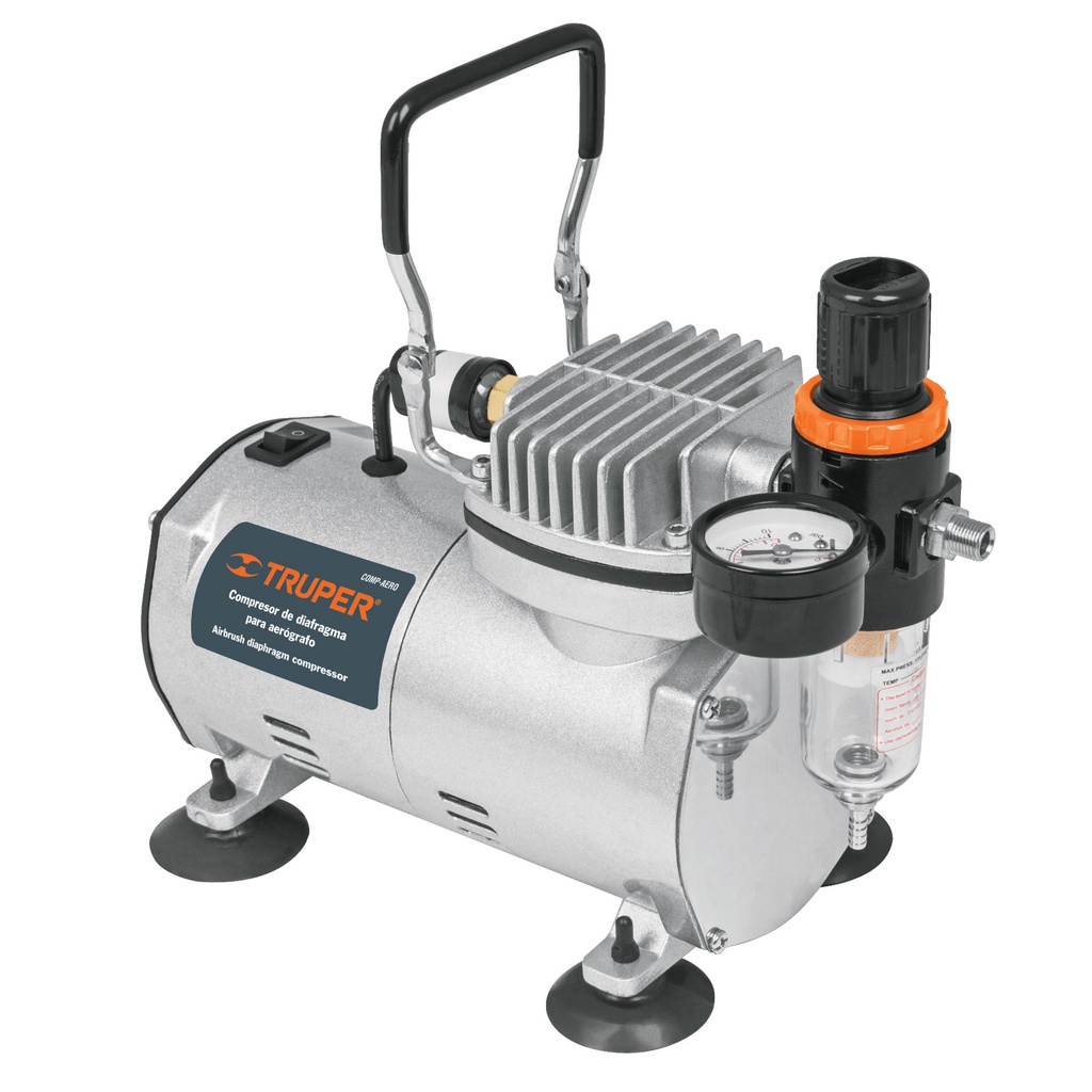 Compresor de diafragma para aerografo, 1/5 HP, 110 V, Truper