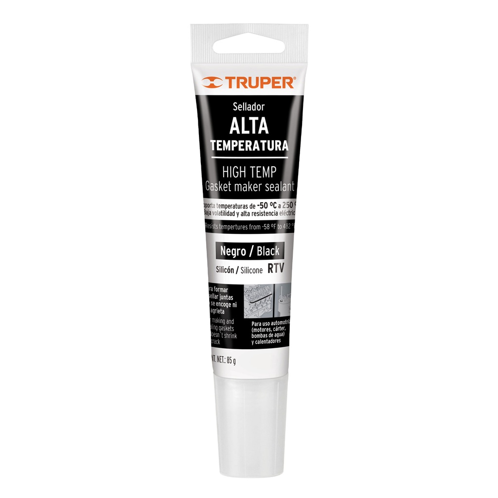 Sellador de silicon negro para altas temperaturas, 85 g