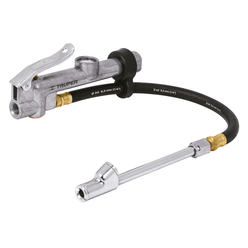 Inflador calibrador de cabeza doble, profesional,1/4' NPT