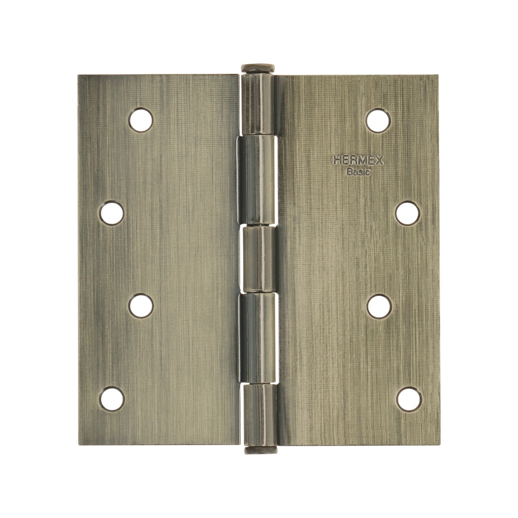 Bisagra cuadrada 4', laton antiguo, cabeza plana, Basic