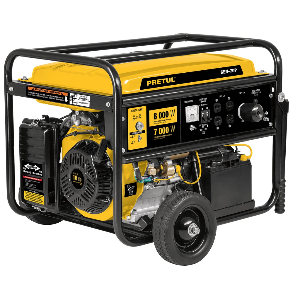 Generador portatil 8 kW motor a gasolina, Pretul