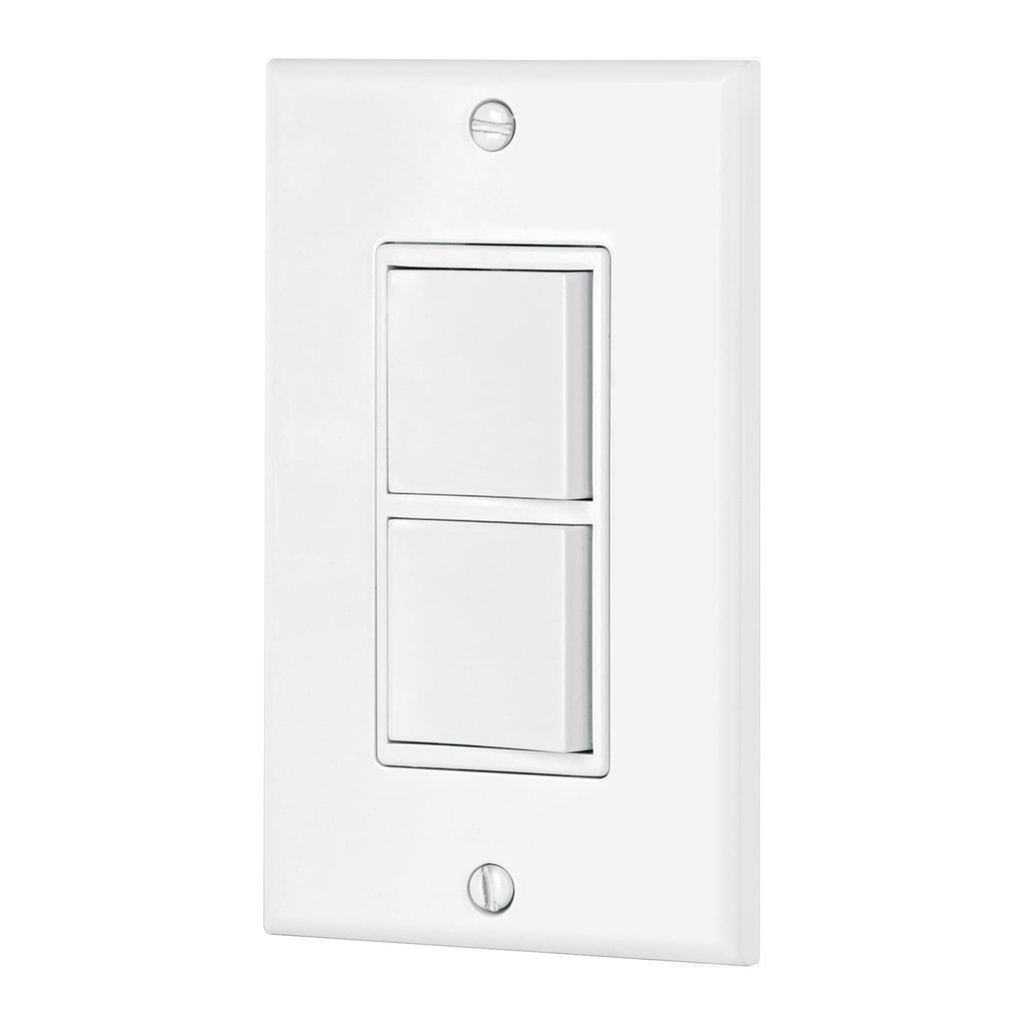 Placa armada con 2 interruptores sencillos, linea Classic