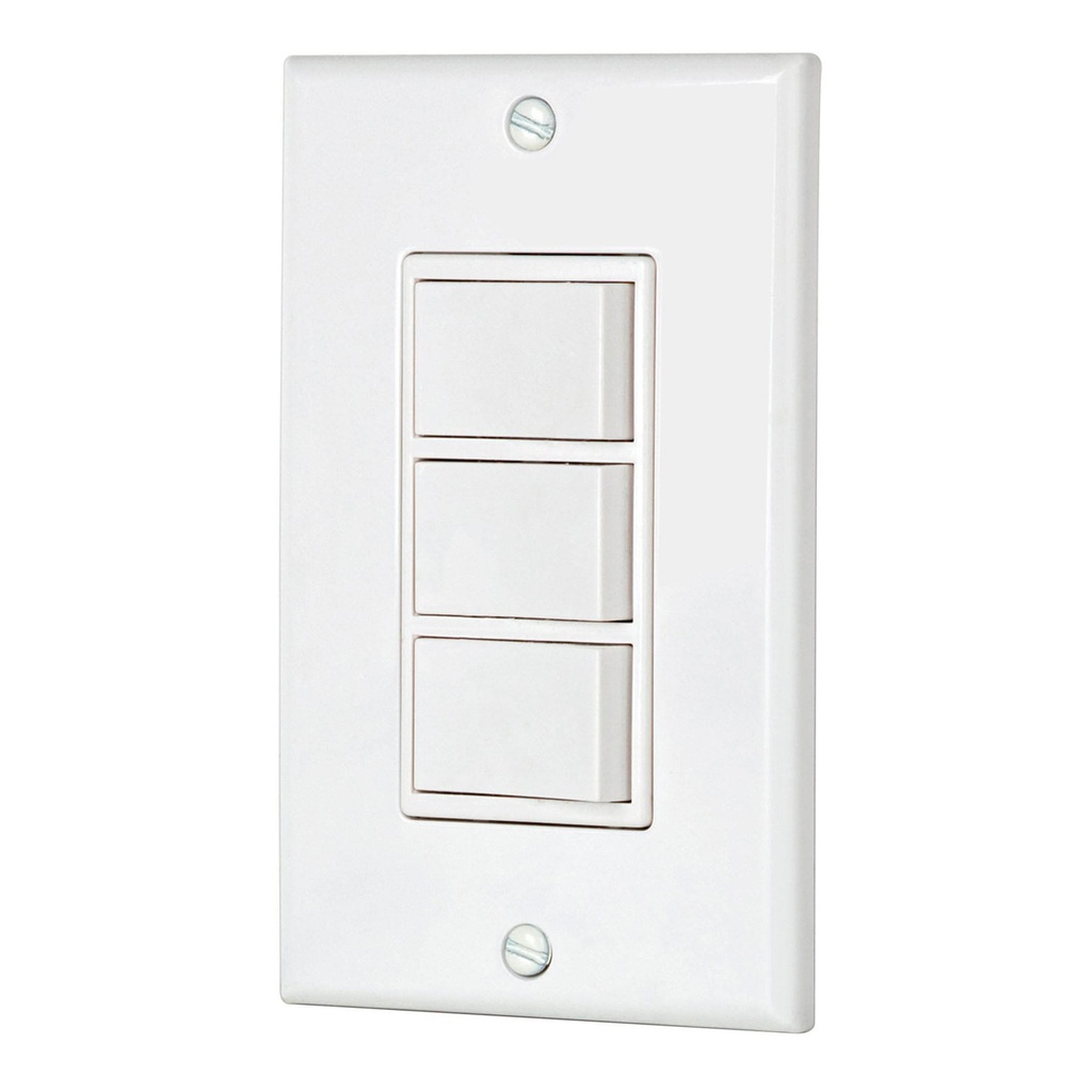 Placa armada con 3 interruptores sencillos, linea Classic