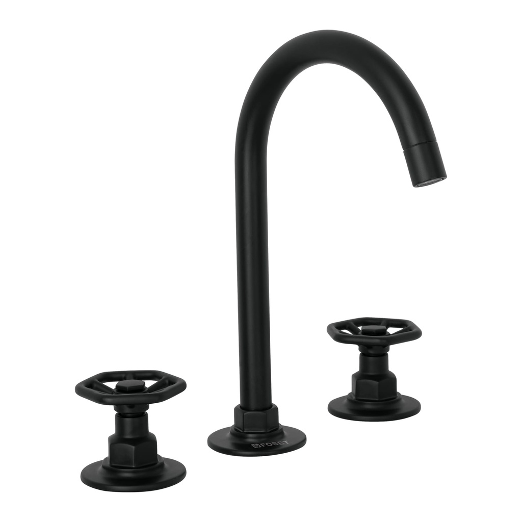 Mezcladora p/lavabo,taladros separados,redondos,negro,Tubig