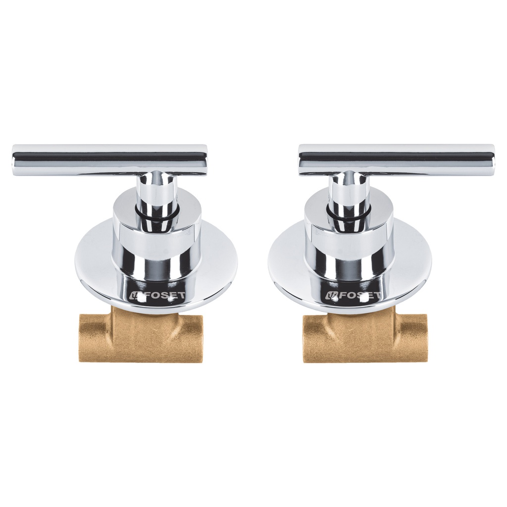 Juego llaves empotrar soldables, palanca cromo, Tubig