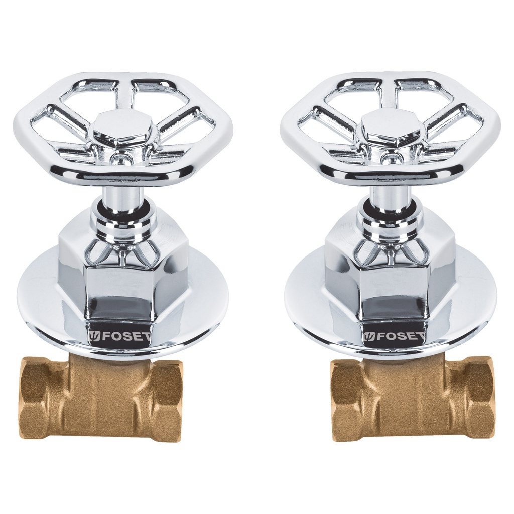 Juego llaves empotrar roscables, volante cromo, Tubig