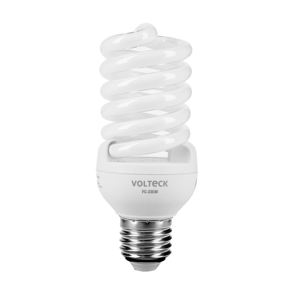 Lampara espiral mini T2 23 W luz calida en blister, Volteck