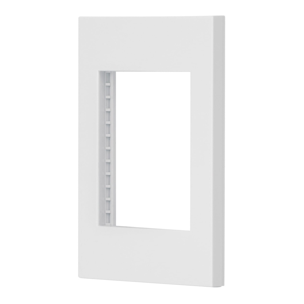 Placa 1 ventana, 3 modulos, linea Española, color blanco