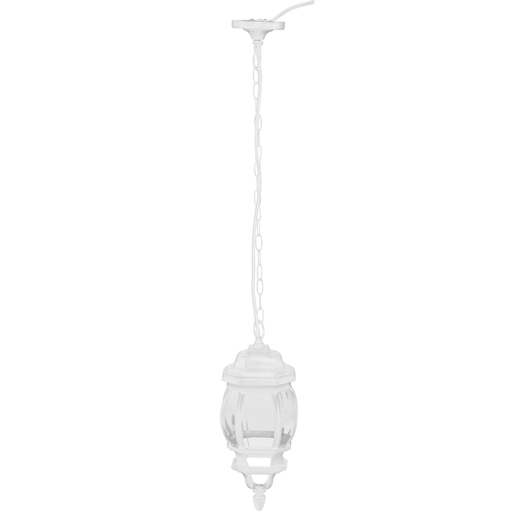 Arbotante tipo farol tradicional colgante p/exterior, blanco