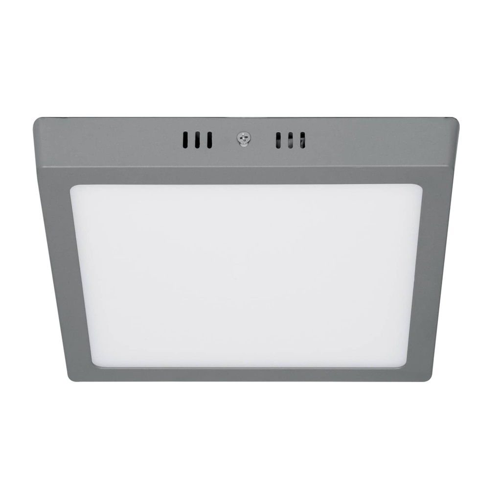 Luminario LED tipo plafon 18 W, cuadrado, luz de dia, gris