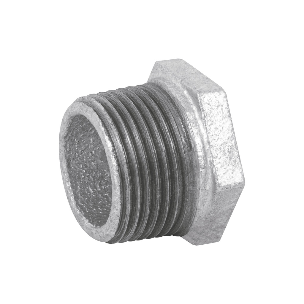 Reduccion bushing acero galvanizado 1'x1/2', Foset