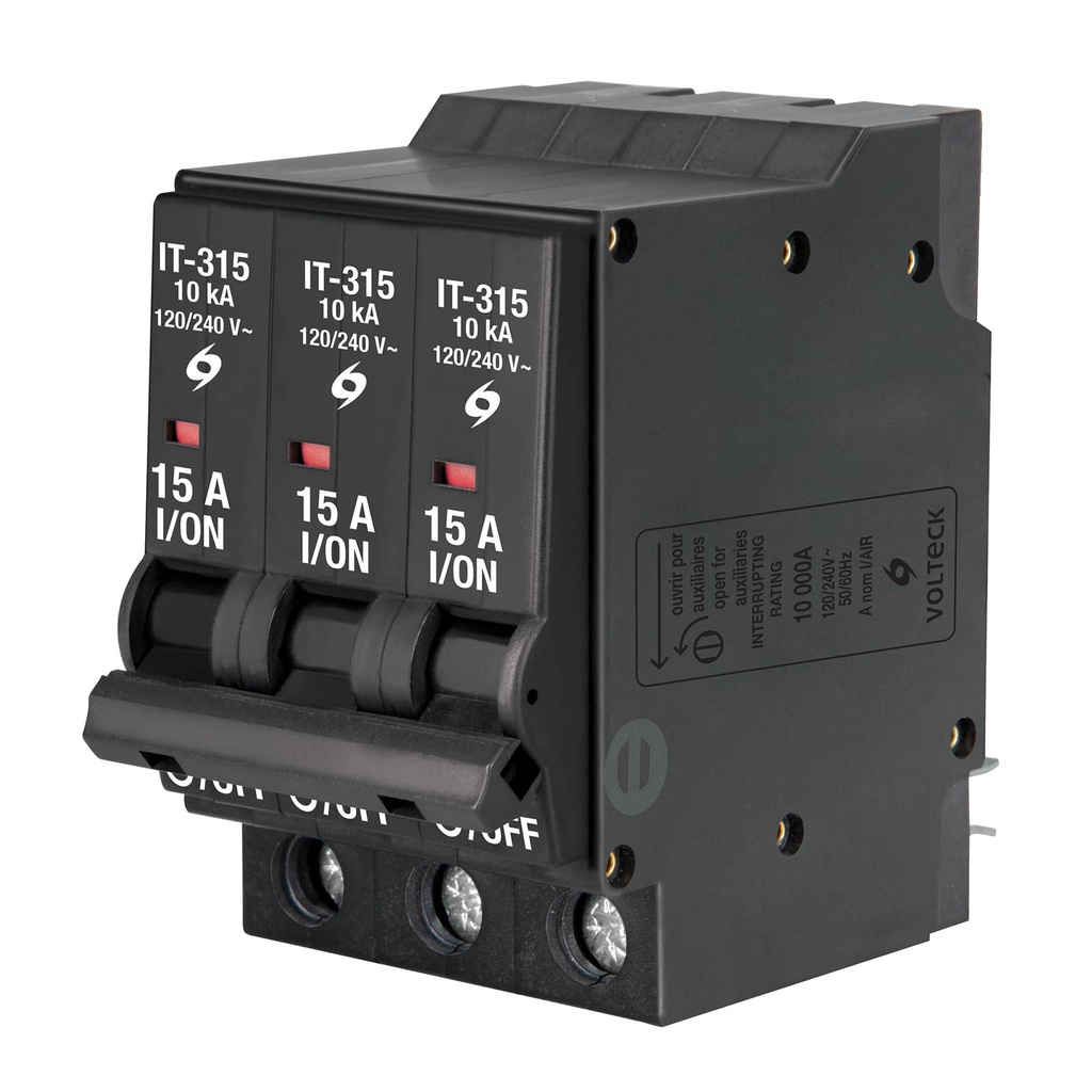 Interruptor termomagnetico 3 polos 15 A, Volteck