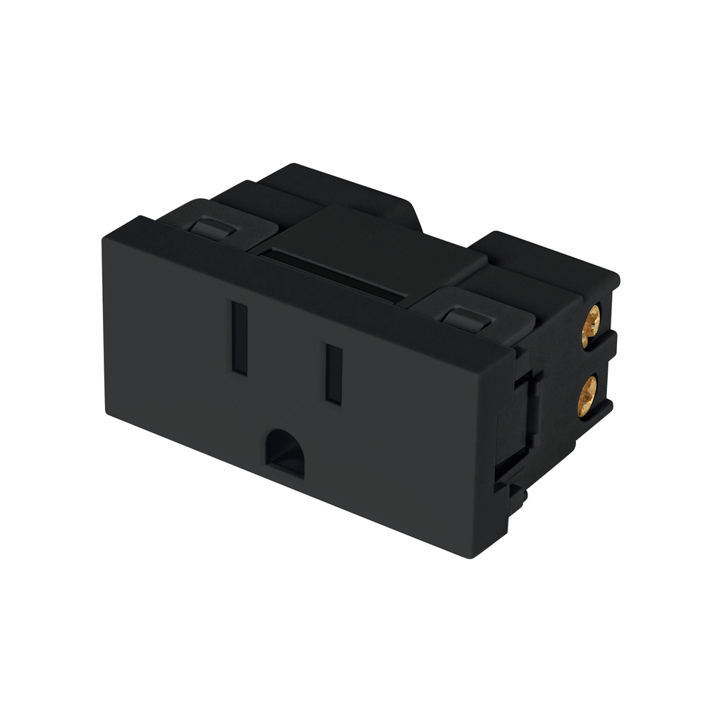 Contacto aterrizado negro de 1 modulo, linea Lisboa, Volteck