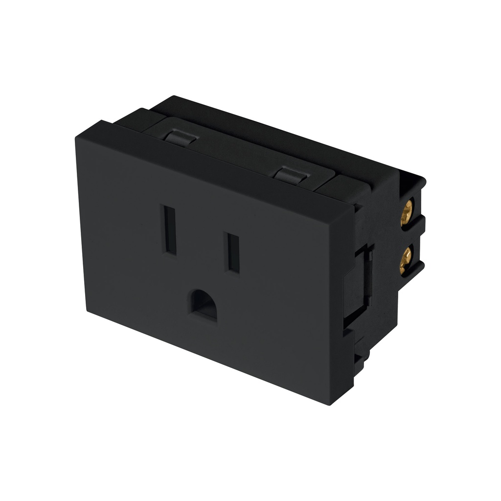 Contacto aterrizado negro de 1.5 modulos, linea Lisboa