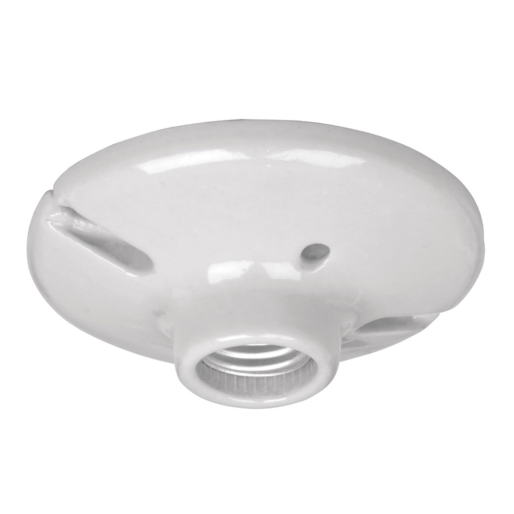 Portalampara de porcelana, 4-1/2', redonda, a granel Volteck