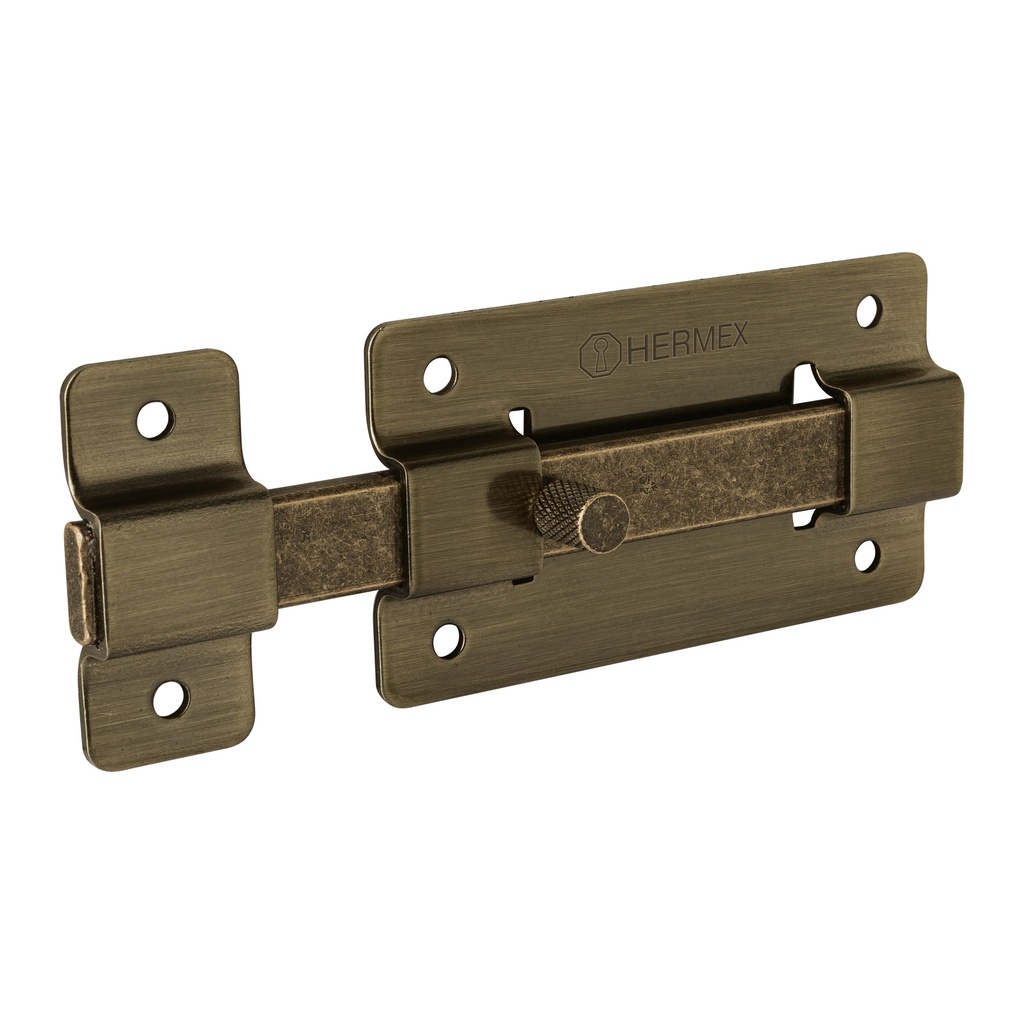Pasador de barra plana 4', laton antiguo, Hermex