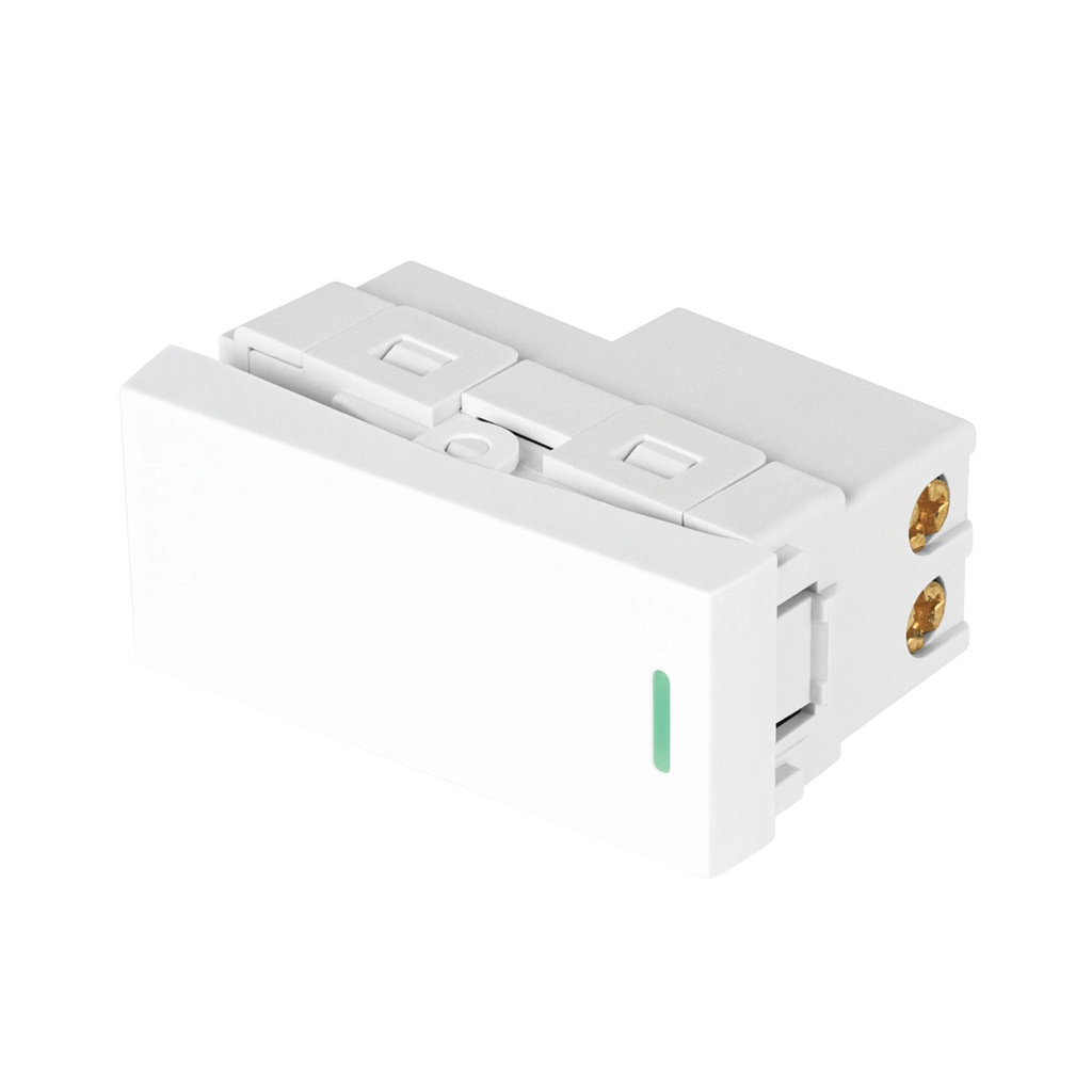 Interruptor sencillo blanco de 1 modulo, linea Lisboa