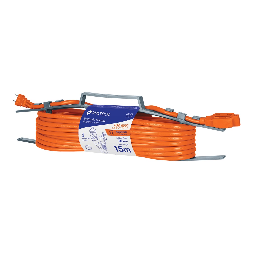 Extension electrica de uso rudo 15 m 2x16 AWG, Volteck