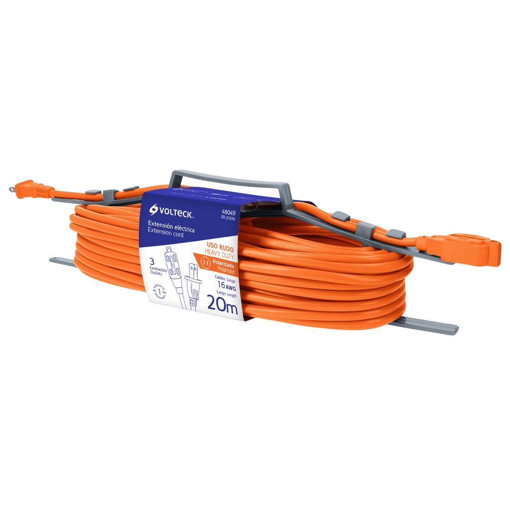 Extension electrica de uso rudo 20 m 2x16 AWG, Volteck