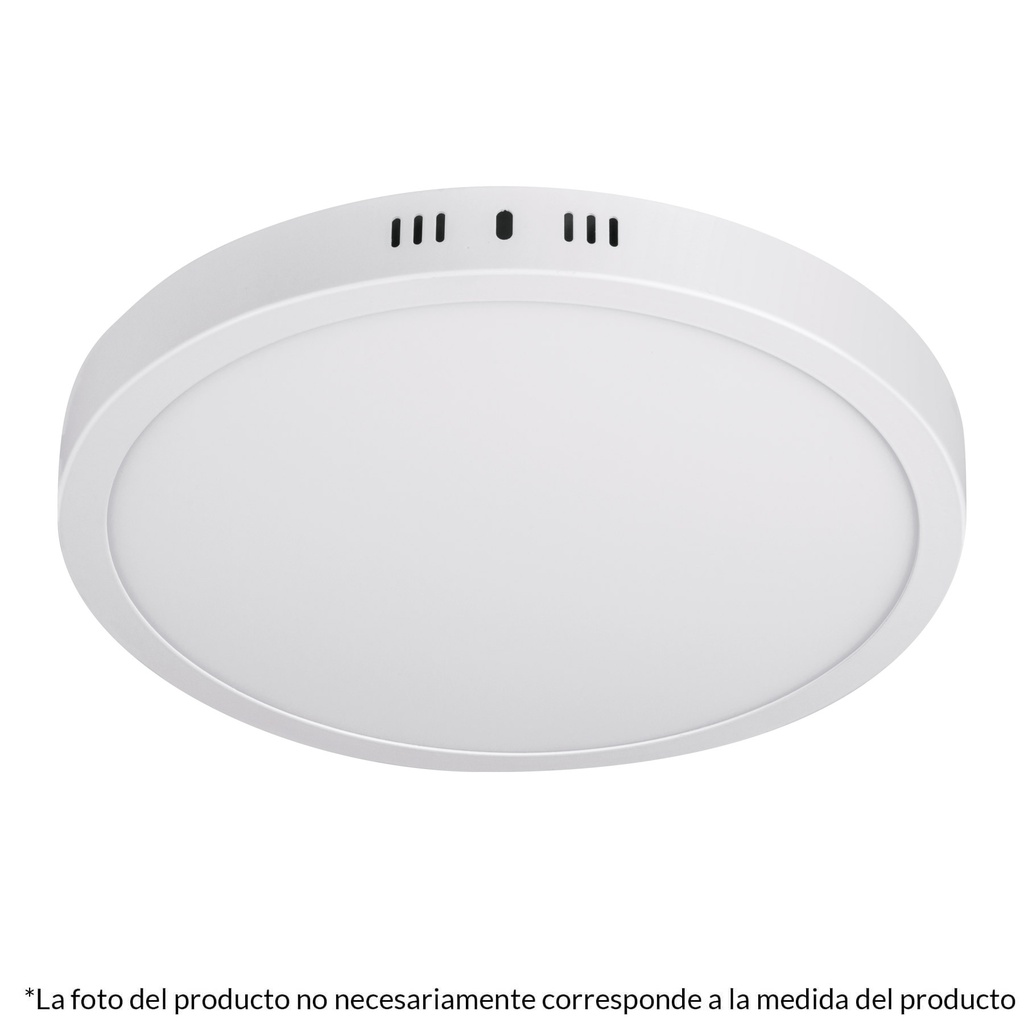 Luminario LED tipo plafon 12 W, redondo, luz calida, blanco