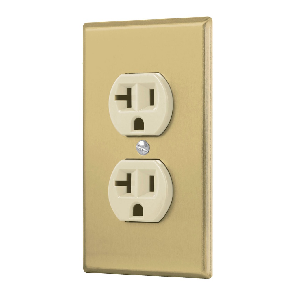 Placa armada contacto duplex,2 polos,linea Standard,aluminio