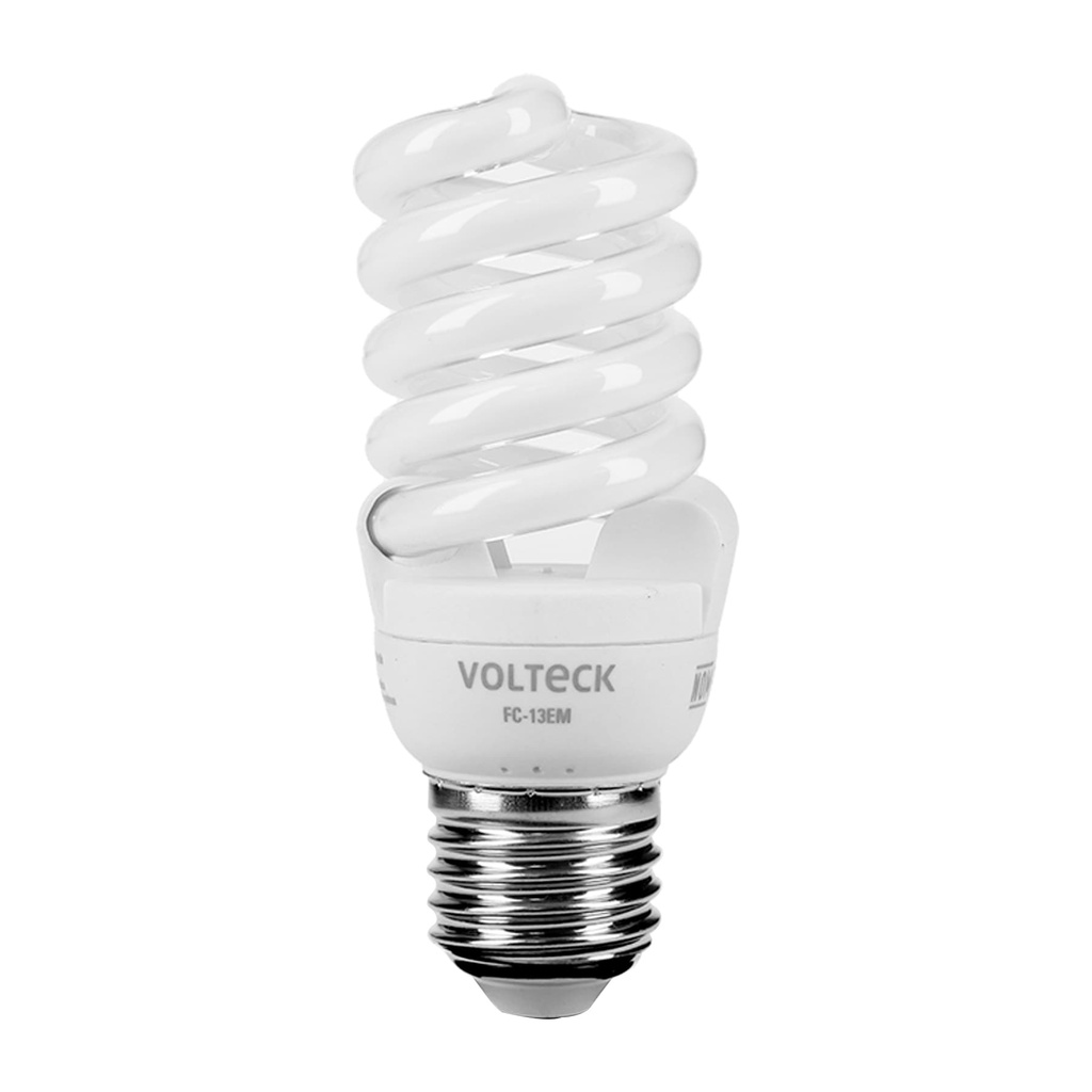 Lampara espiral mini T2 13 W luz calida en blister, Volteck