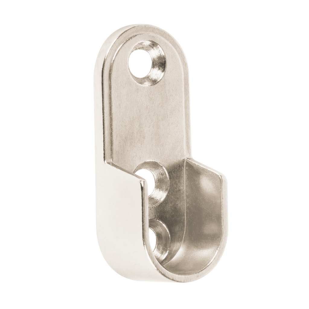 Brida niquelada para tubo ovalado de closet, Hermex