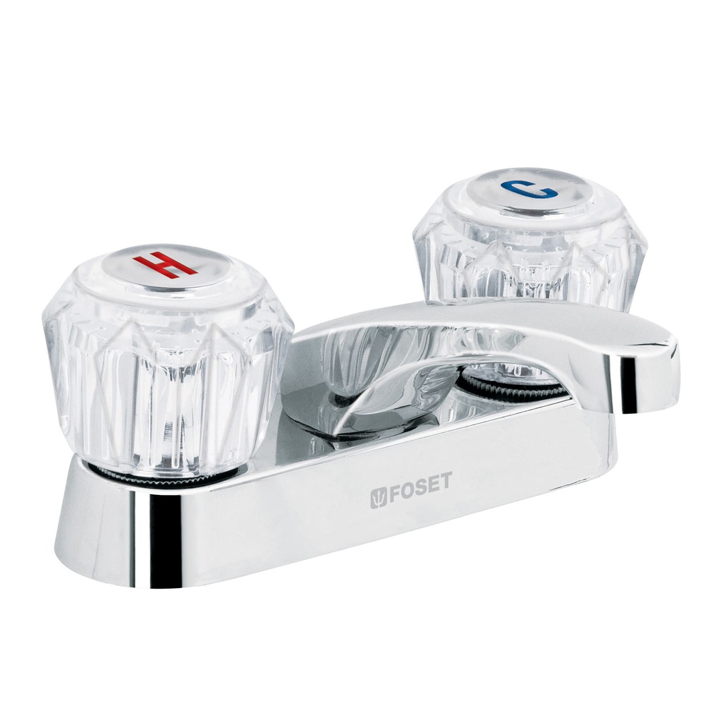 Mezcladora 4' para lavabo, nariz larga, manerales acrilico