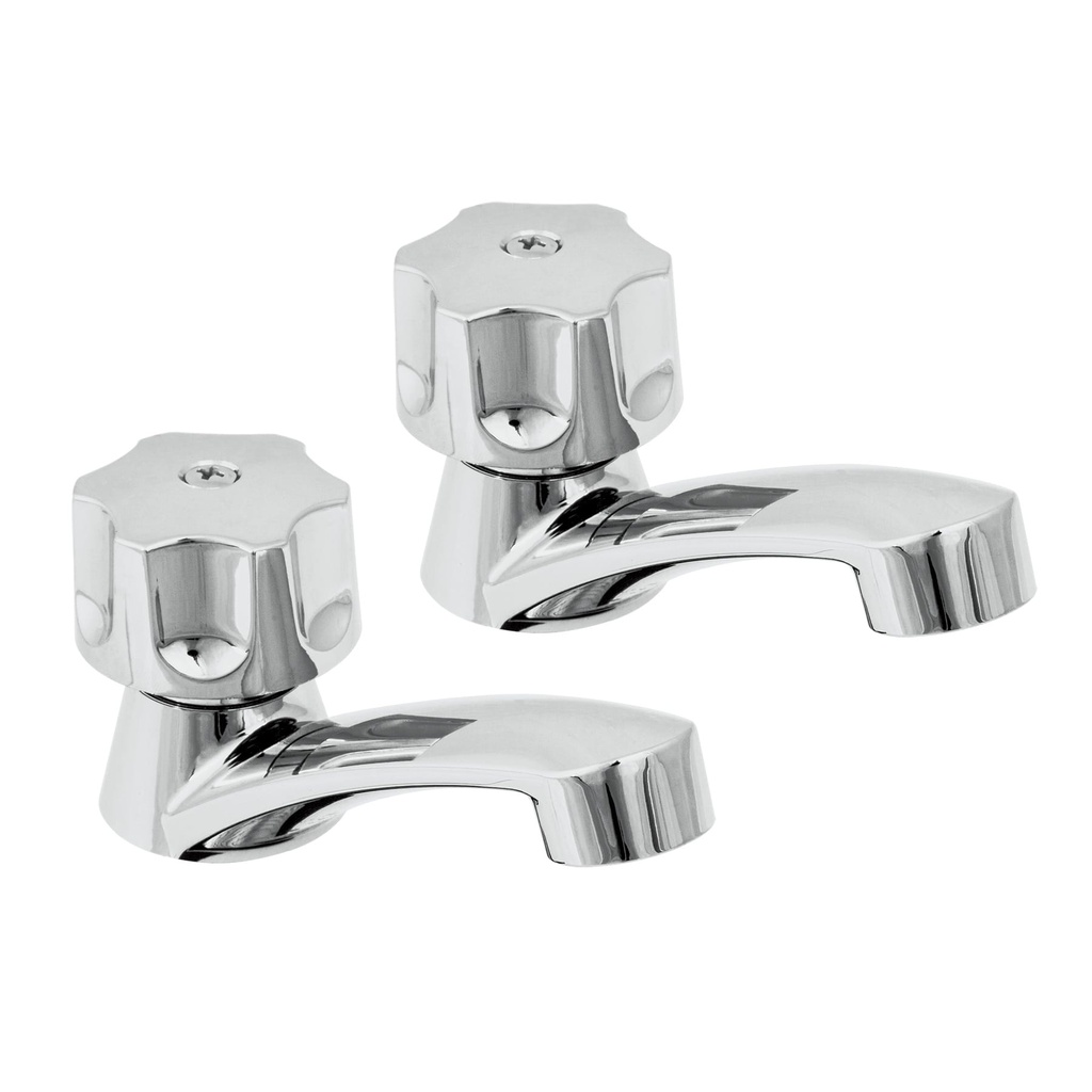 Juego 2 llaves plasticas individuales para lavabo, Basic