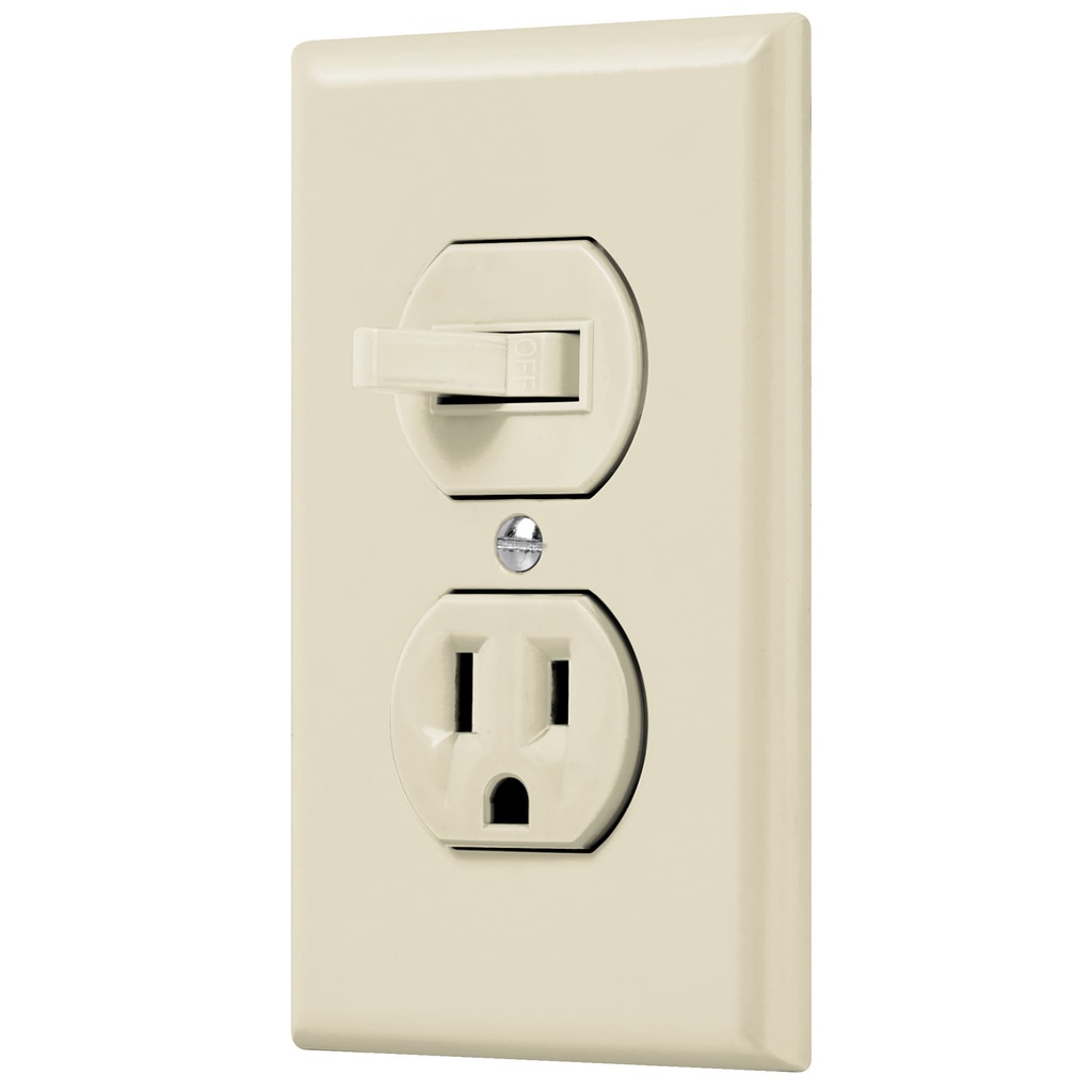 Placa armada interruptor y contacto, linea Standard, marfil