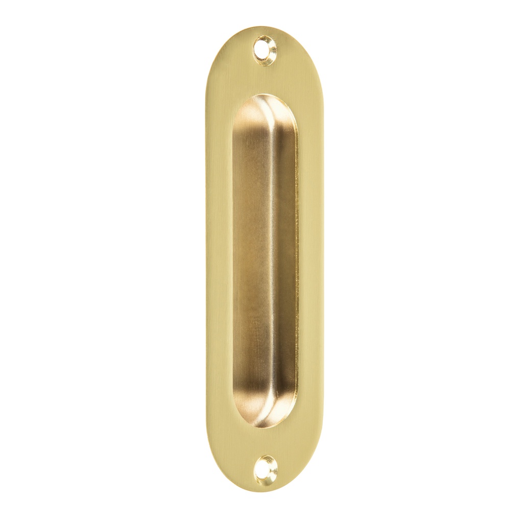 Jaladera de embutir ovalada acabado laton brillante, Hermex