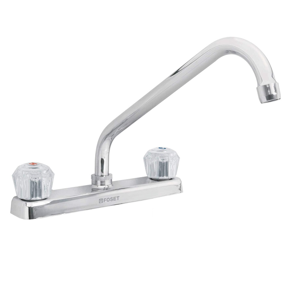 Mezcladora 8' p/fregadero, cuello largo, manerales acrilico