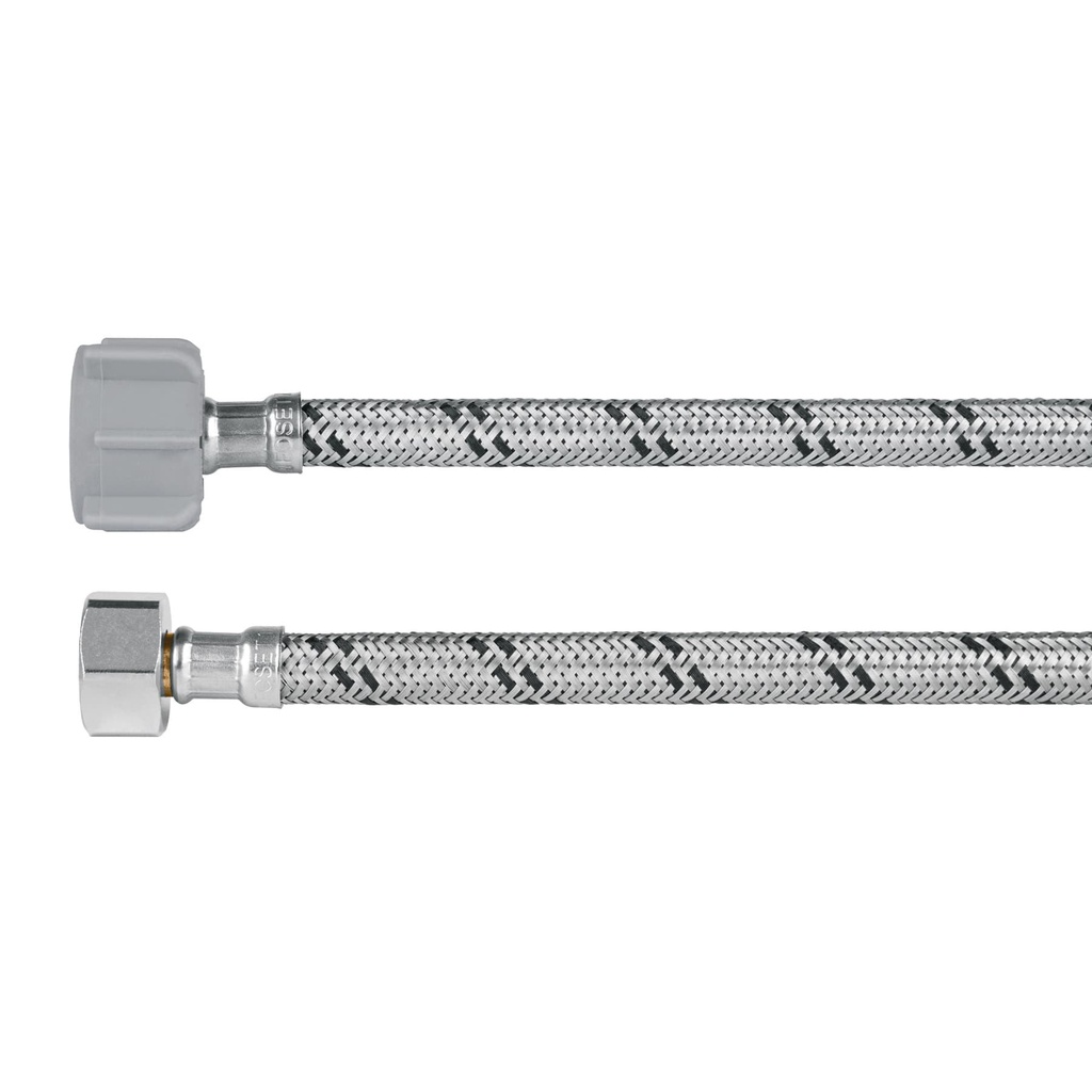 Manguera p/WC, acero inox, 1/2' x 7/8' tuerca plastica, 35cm