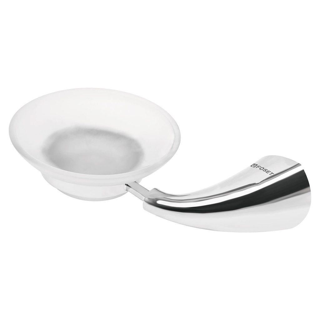 Jabonera metalica con plato de vidrio, Foset Aero