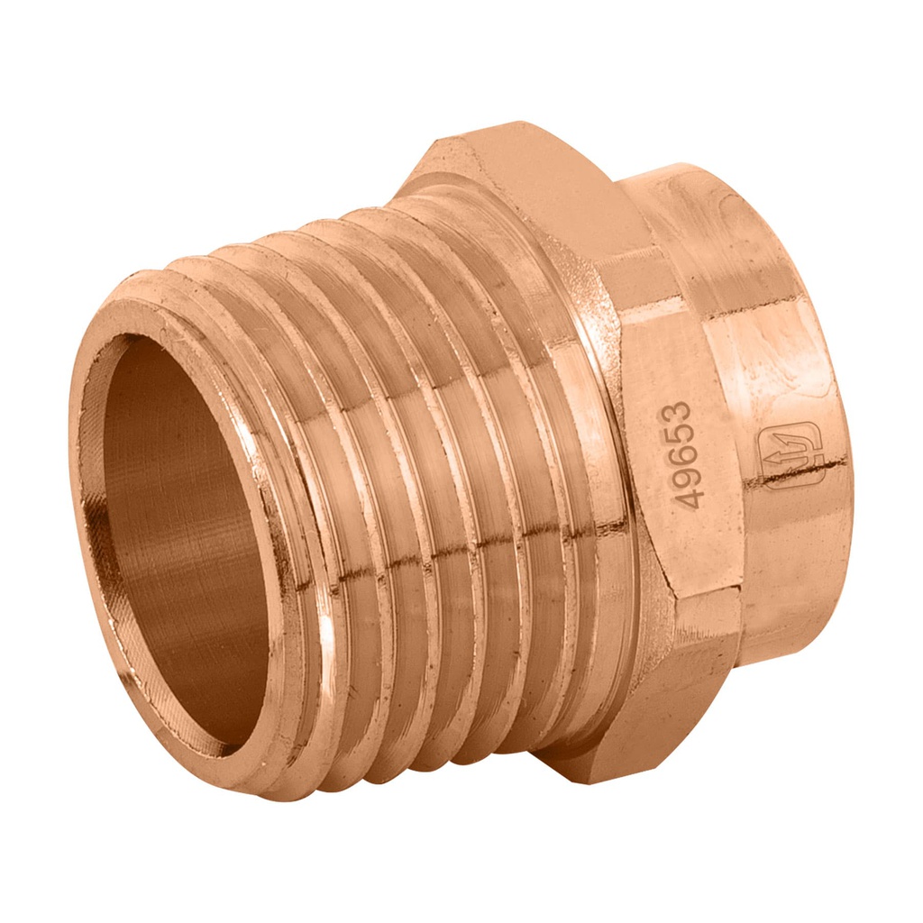 Conector de cobre, rosca exterior 1/2', Foset