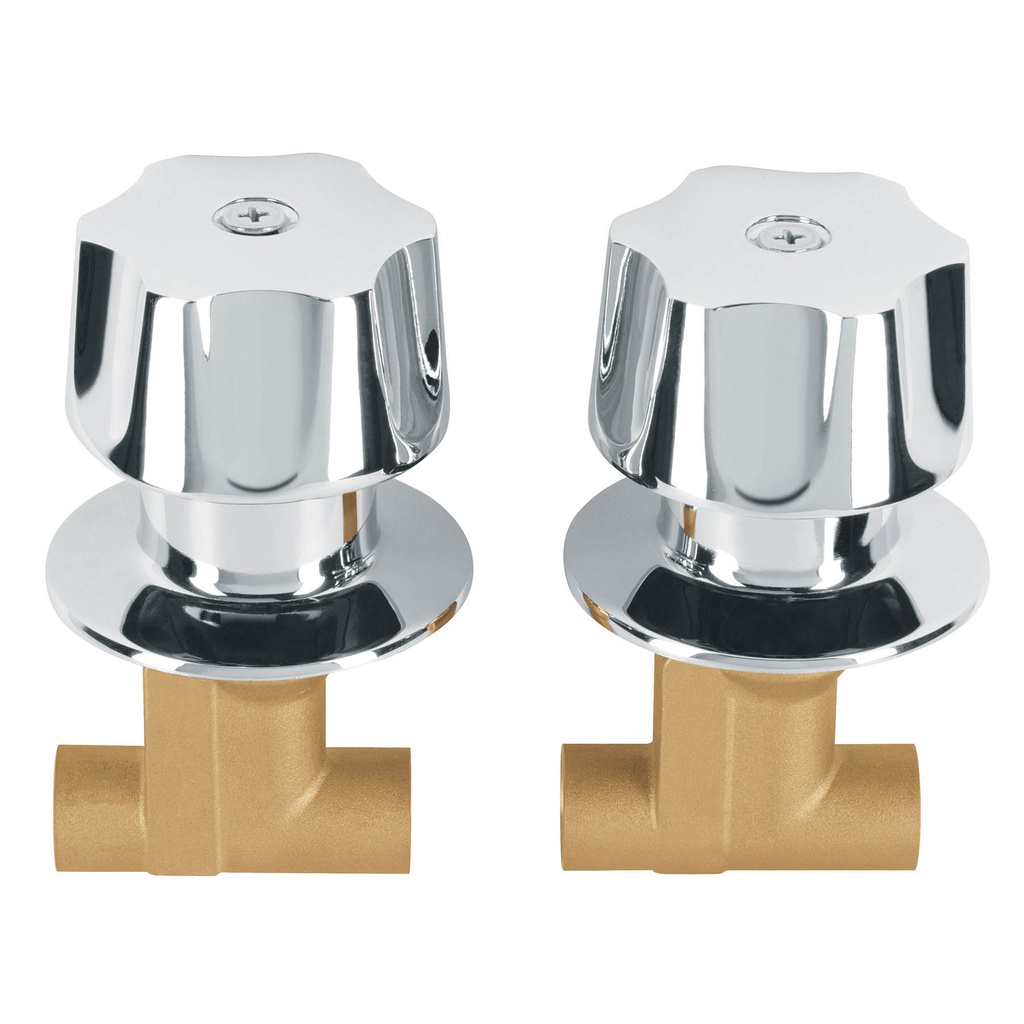 Juego llaves empotrar soldables, maneral metalico, Basic