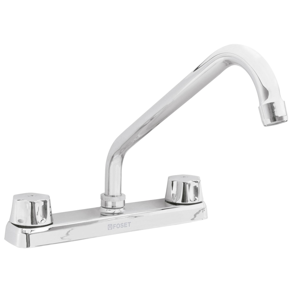 Mezcladora larga 8' p/fregadero manerales hex car compresion