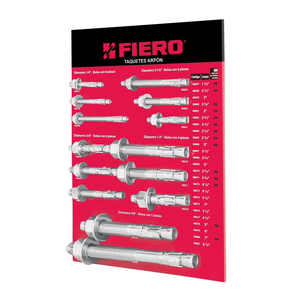 Exhibidor Fiero de taquetes arpon