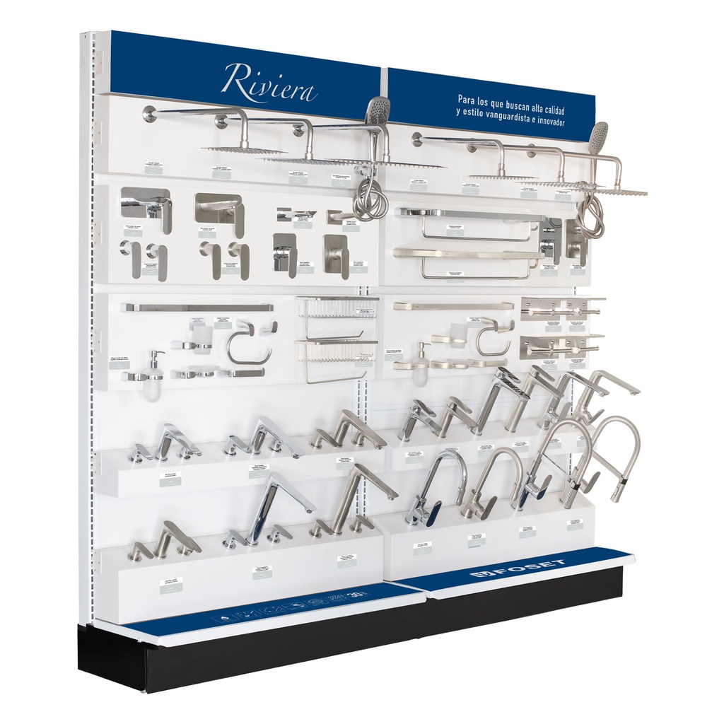 Exhibidor tipo gondola, Foset Riviera