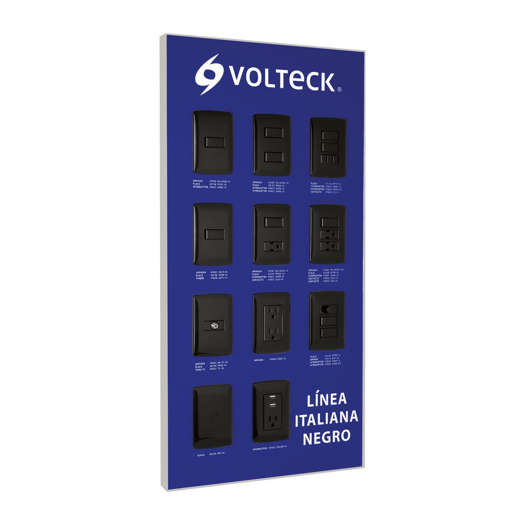 Exhibidor linea italiana negro Volteck