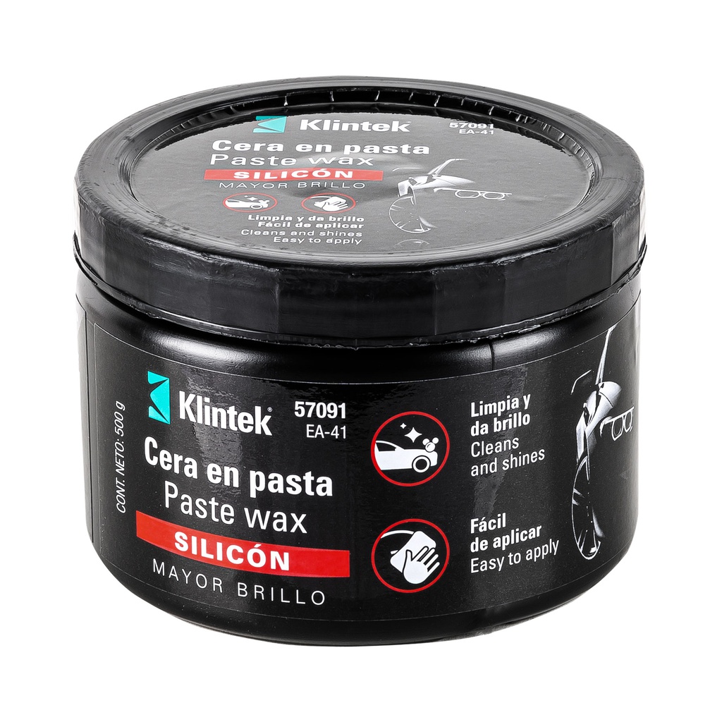 Cera en pasta de silicon para auto, 500 g, Klintek