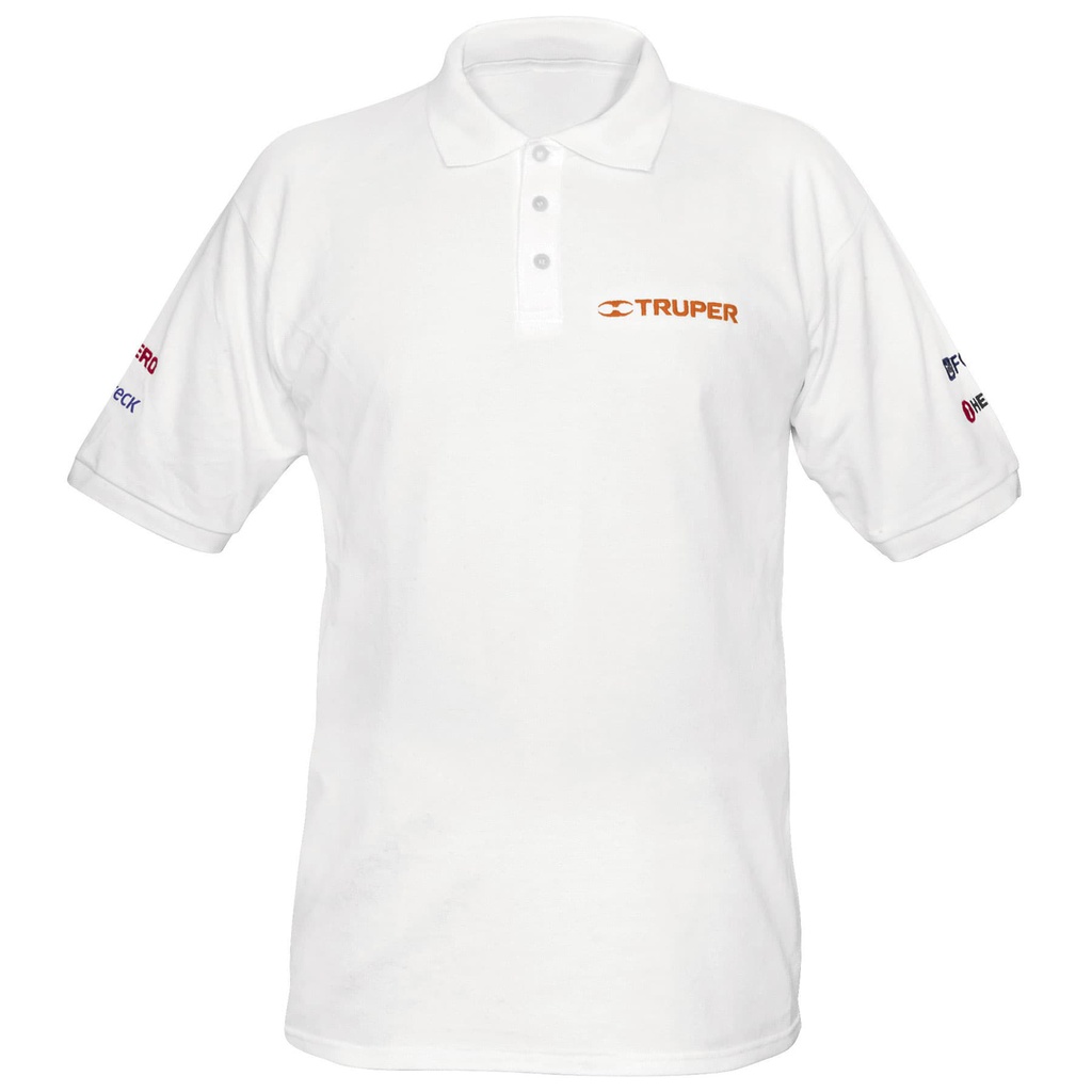 Playera polo para hombre, blanca, CH, Truper