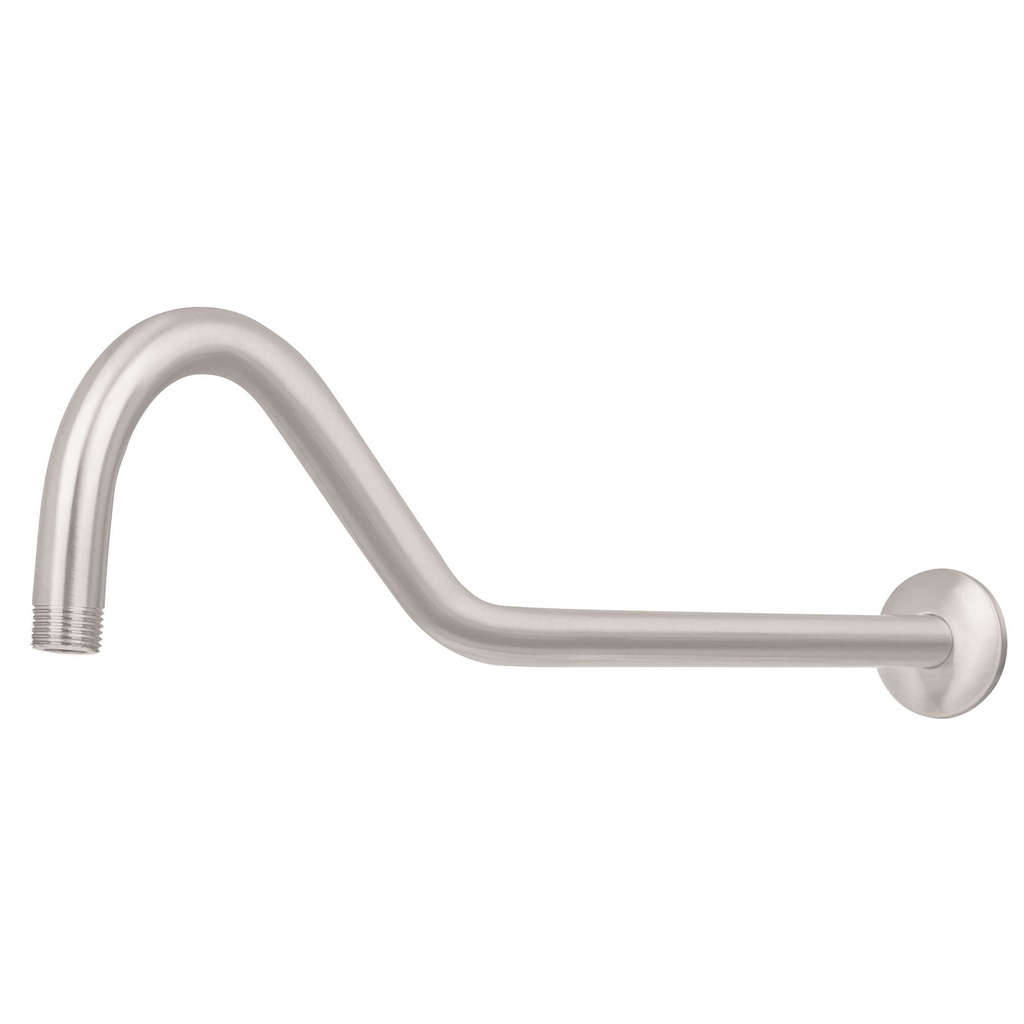 Brazo y chapeton tipo gancho para regadera, 50 cm, satinado