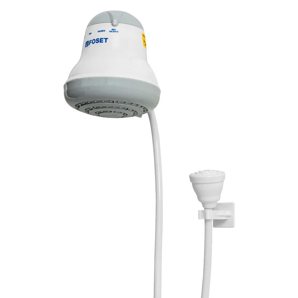 Regadera electrica, 4 temperaturas, 14.5cm, gris, Foset