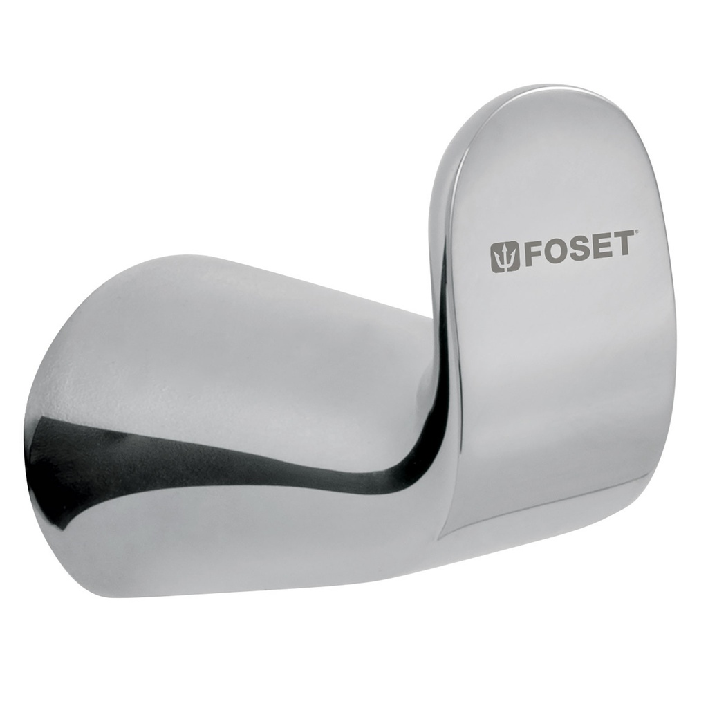 Gancho sencillo de laton acabado cromo para toalla, Riviera